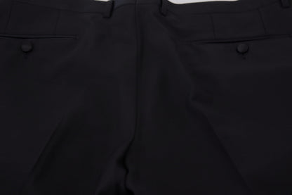 Pantalon-culotte en laine et soie noir Dolce &amp; Gabbana