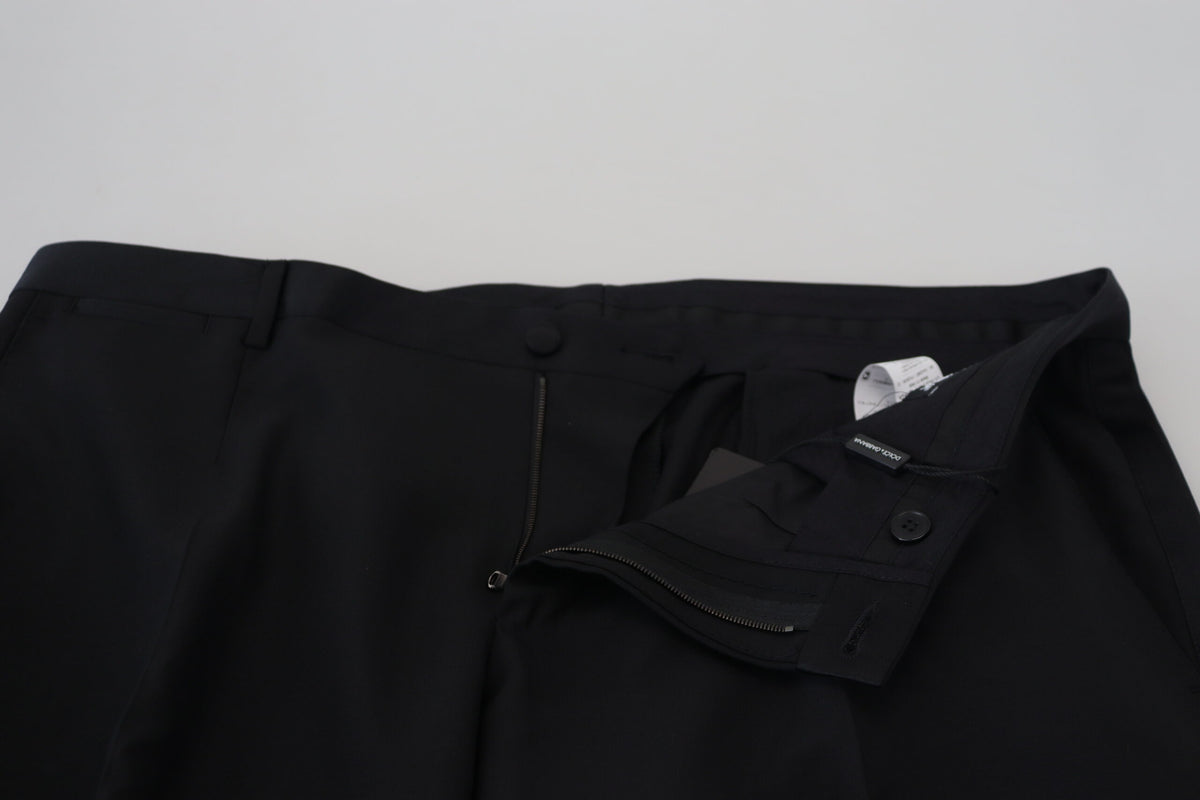 Pantalon-culotte en laine et soie noir Dolce &amp; Gabbana