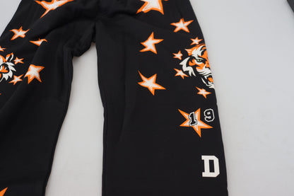 Pantalon de sport noir et orange à étoiles Dolce &amp; Gabbana