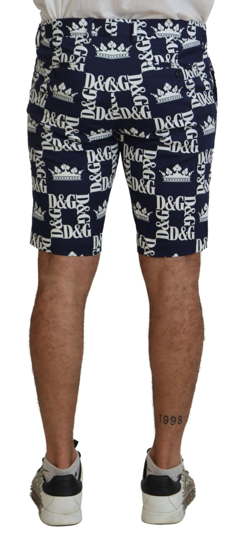 Dolce &amp; Gabbana blauwe katoenen chino shorts met logo-print