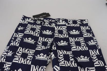 Dolce &amp; Gabbana blauwe katoenen chino shorts met logo-print