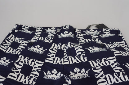 Dolce &amp; Gabbana blauwe katoenen chino shorts met logo-print