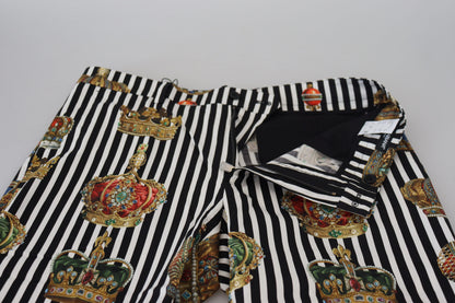 Pantalon Crown en coton stretch blanc de Dolce &amp; Gabbana