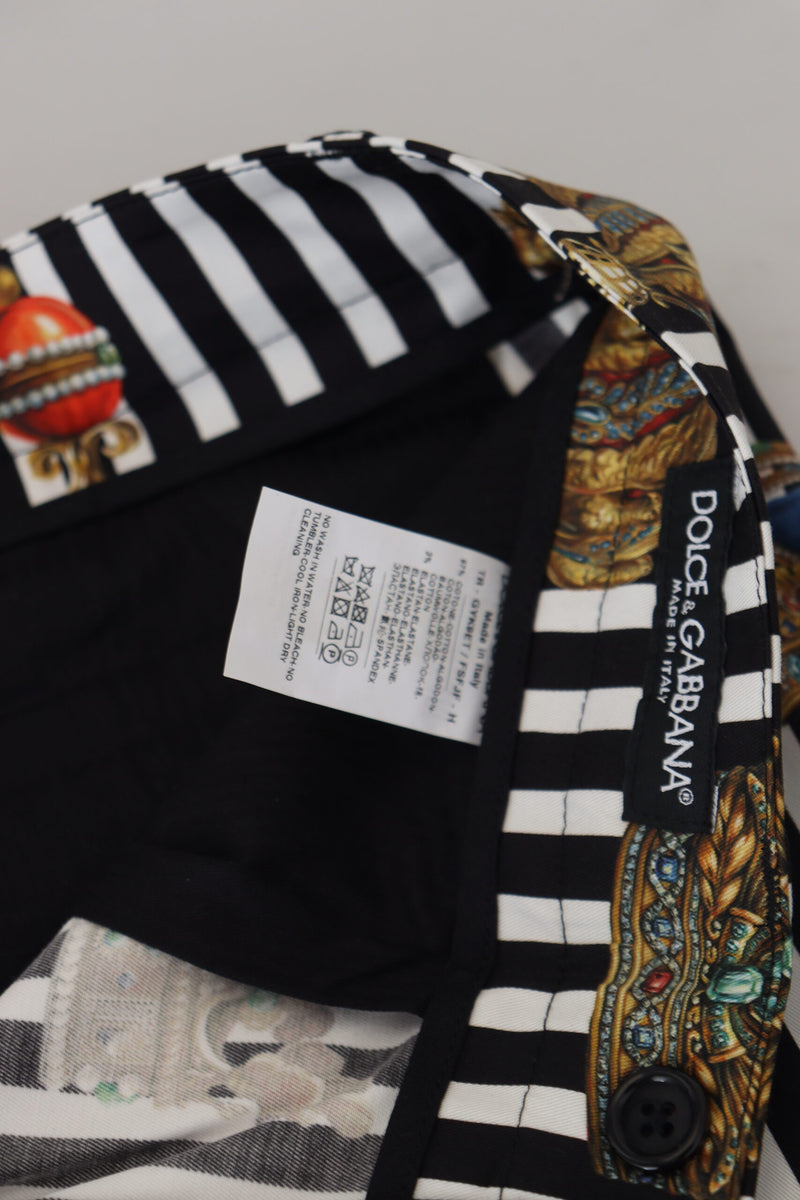 Dolce &amp; Gabbana witte katoenen stretch broek met kroonmotief