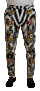 Pantalon Crown en coton stretch blanc de Dolce &amp; Gabbana
