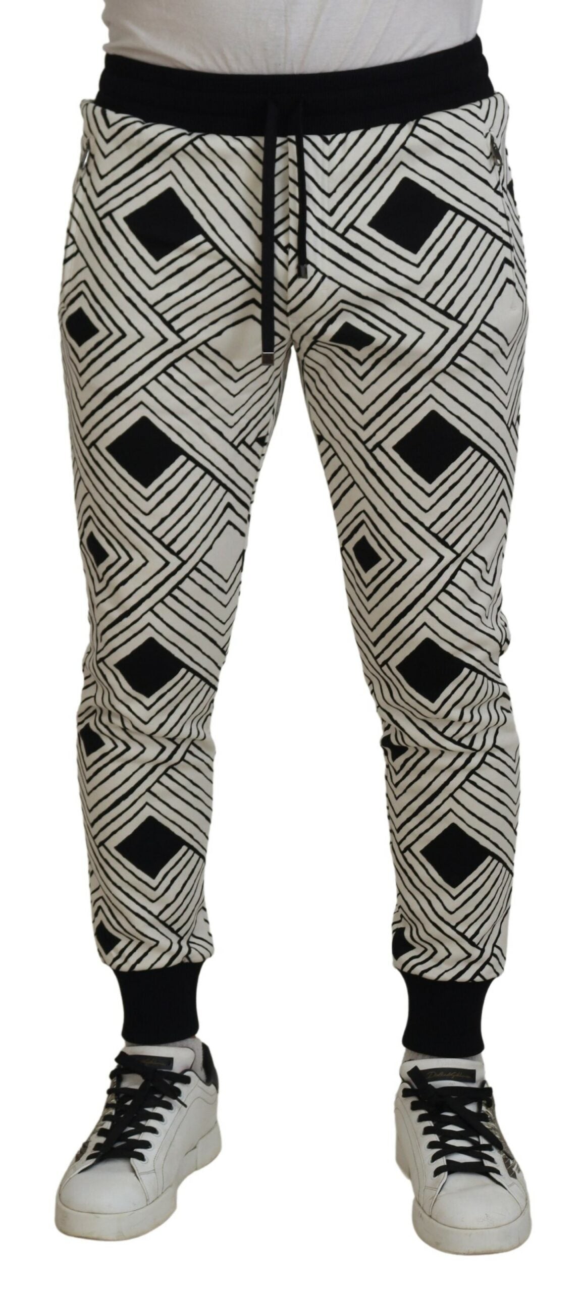 Pantalon de sport Dolce &amp; Gabbana en coton noir et blanc
