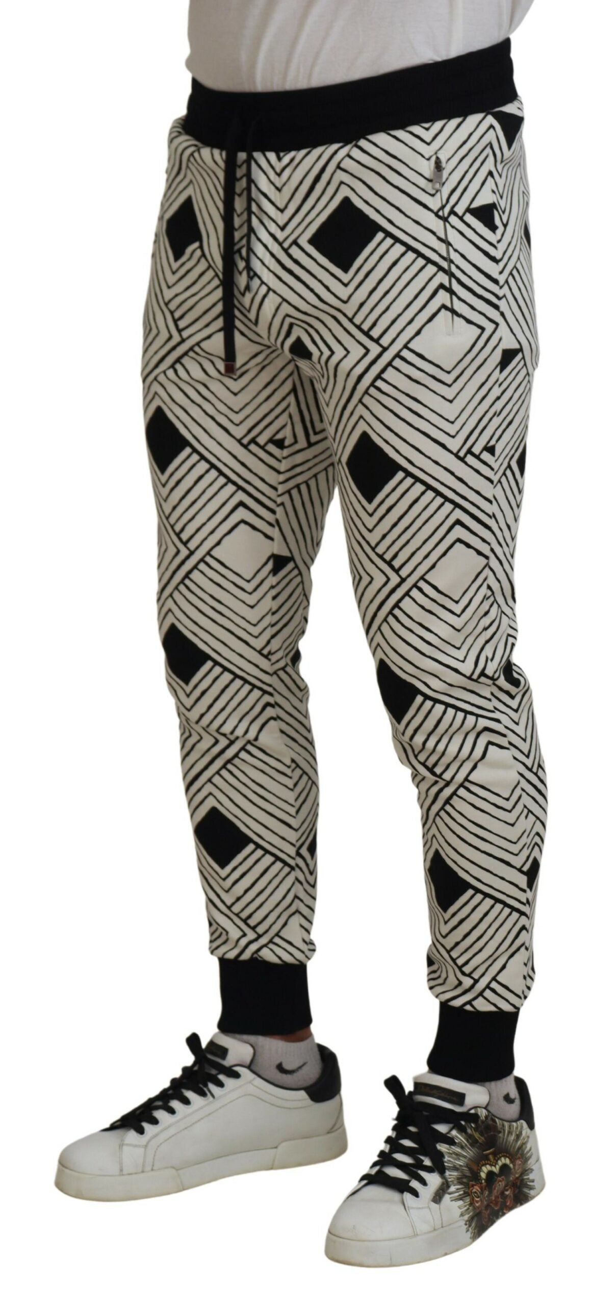Pantalon de sport Dolce &amp; Gabbana en coton noir et blanc