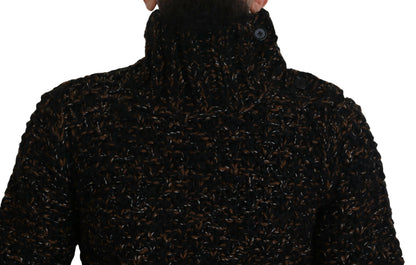 Pull col montant en tricot brun Fatto A Mano de Dolce &amp; Gabbana