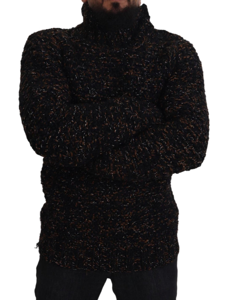 Dolce &amp; Gabbana Bruine Fatto A Mano Turtleneck Pullevertrui