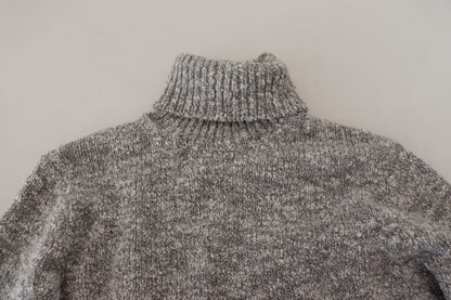 Pull en laine grise à col montant en jersey de Dolce &amp; Gabbana