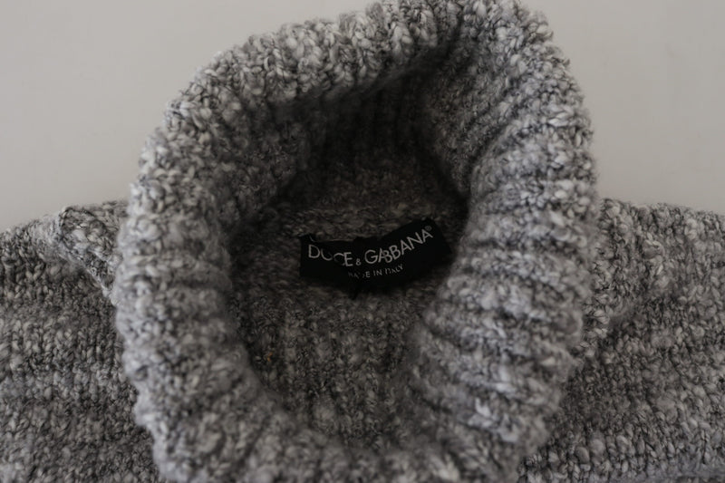 Dolce &amp; Gabbana grijze wollen gebreide coltruien