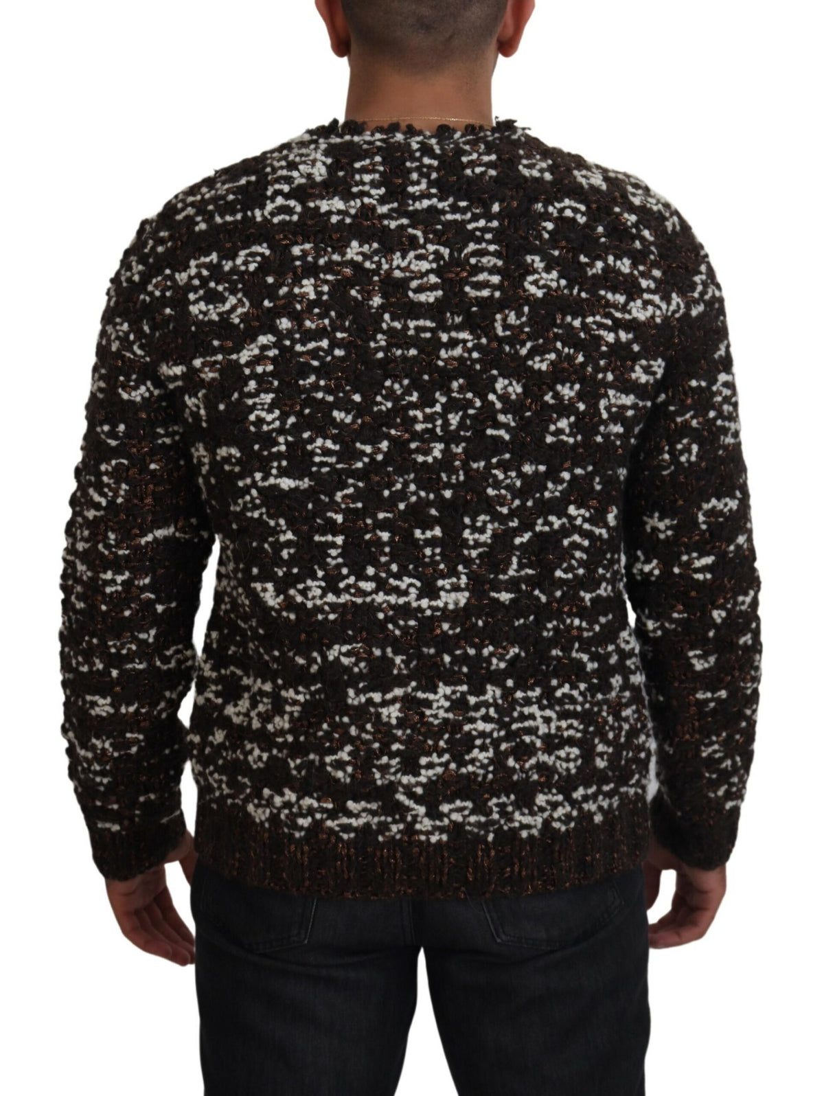 Pull en laine tricotée marron Fatto A Mano de Dolce &amp; Gabbana