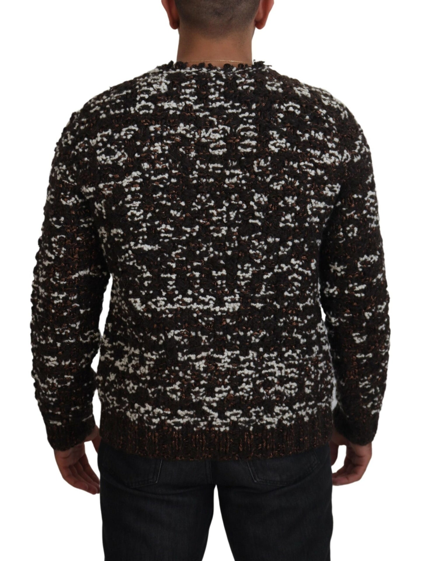 Pull en laine tricotée marron Fatto A Mano de Dolce &amp; Gabbana