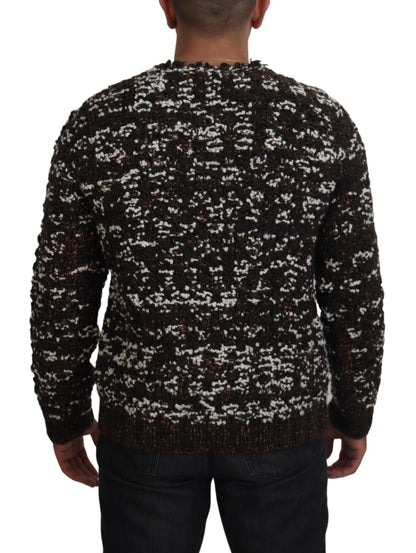 Pull en laine tricotée marron Fatto A Mano de Dolce &amp; Gabbana