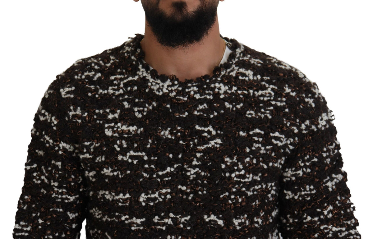 Pull en laine tricotée marron Fatto A Mano de Dolce &amp; Gabbana