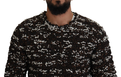 Pull en laine tricotée marron Fatto A Mano de Dolce &amp; Gabbana