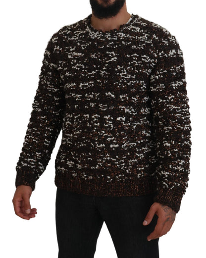 Pull en laine tricotée marron Fatto A Mano de Dolce &amp; Gabbana