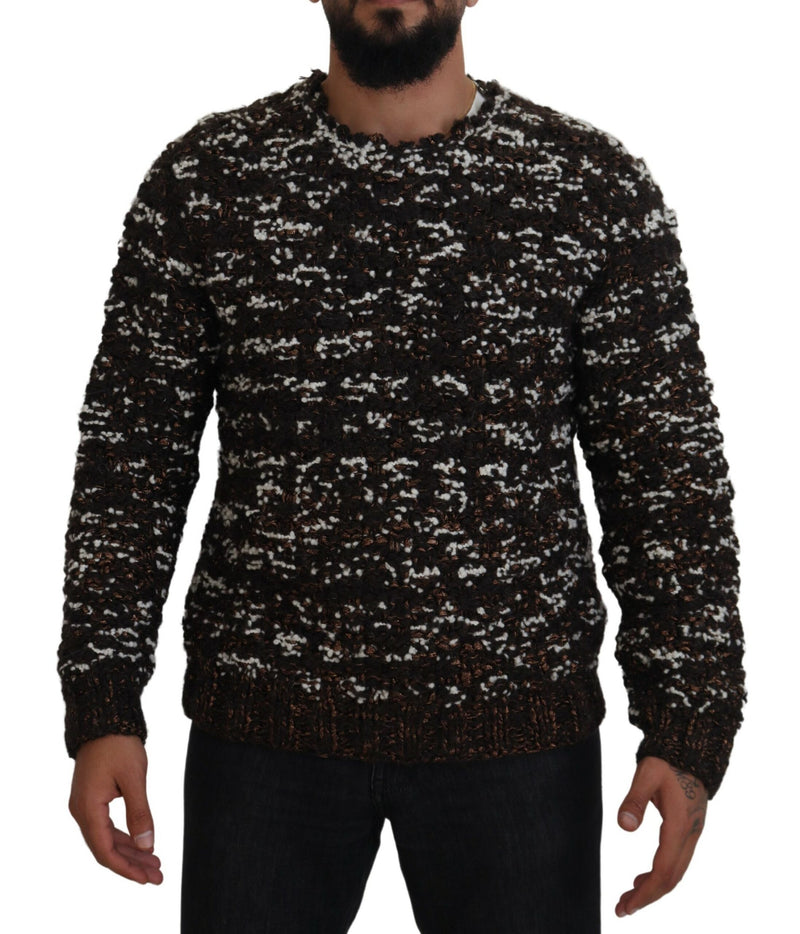 Dolce &amp; Gabbana bruine gebreide wollen Fatto A Mano trui