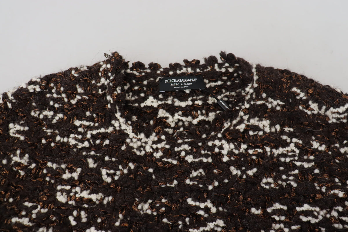 Pull en laine tricotée marron Fatto A Mano de Dolce &amp; Gabbana