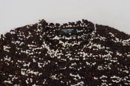 Pull en laine tricotée marron Fatto A Mano de Dolce &amp; Gabbana