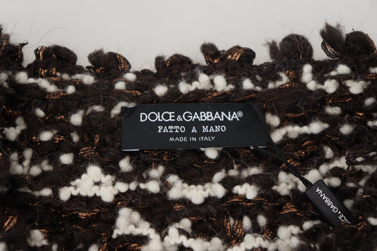 Pull en laine tricotée marron Fatto A Mano de Dolce &amp; Gabbana