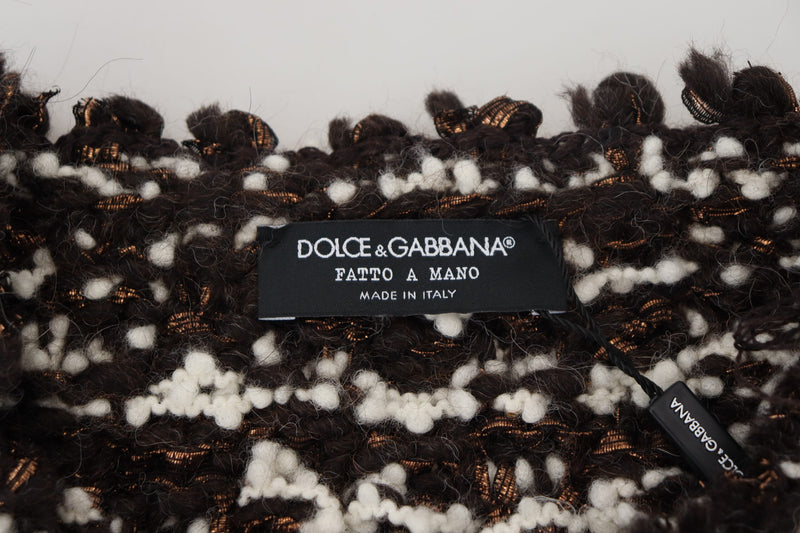 Dolce &amp; Gabbana bruine gebreide wollen Fatto A Mano trui