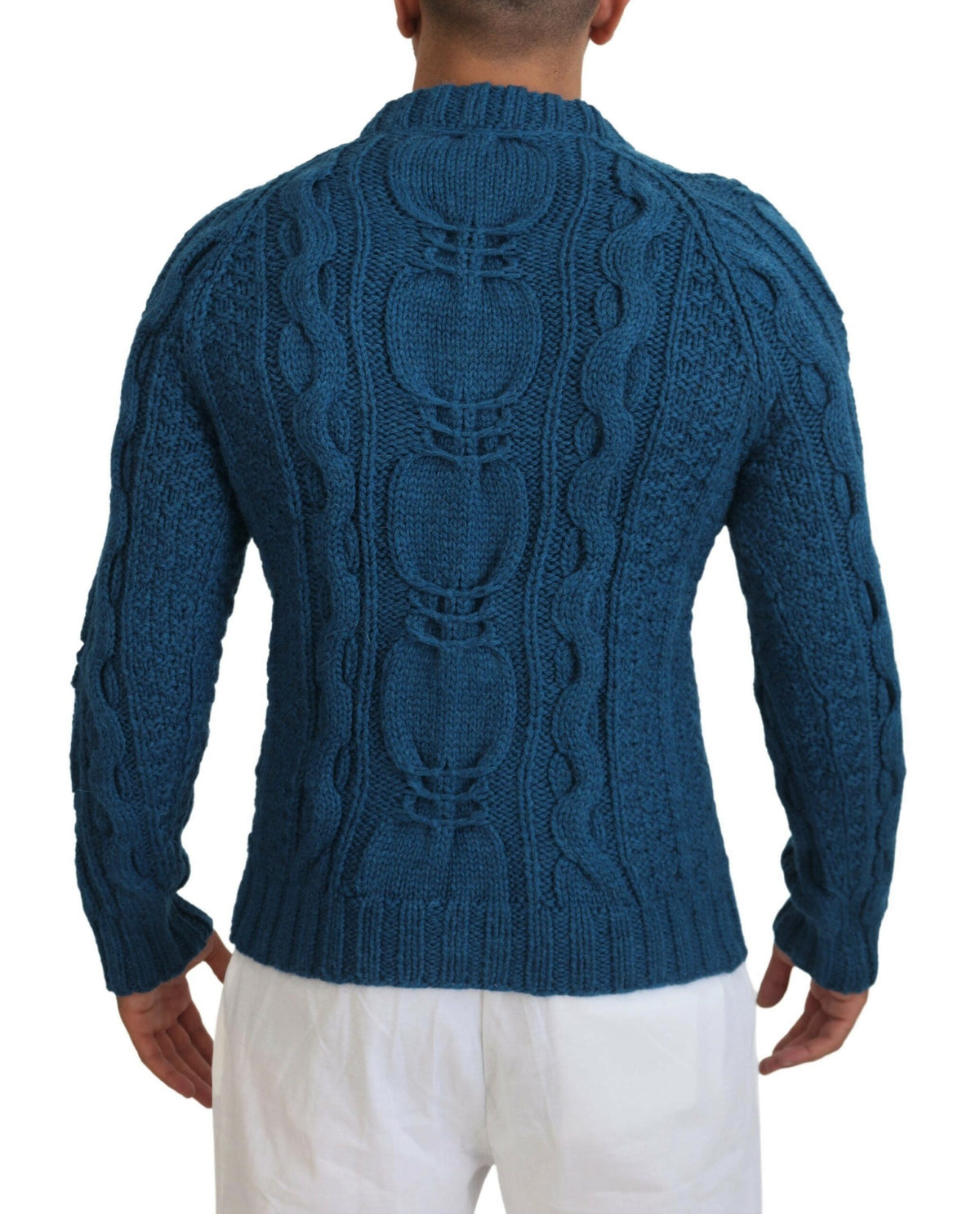Pull en laine et alpaga bleu à maille de Dolce &amp; Gabbana
