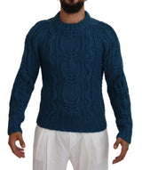 Pull en laine et alpaga bleu à maille de Dolce &amp; Gabbana
