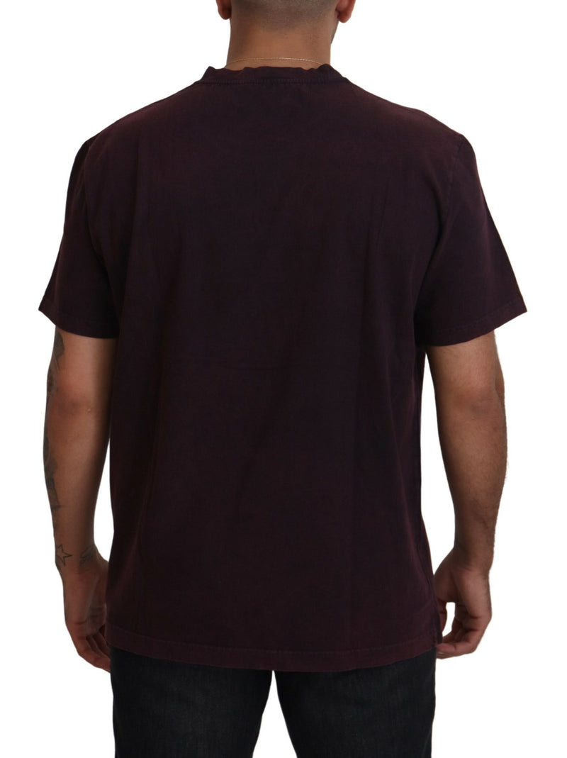 Dolce &amp; Gabbana Bordeaux T-shirt met ronde hals en korte mouwen