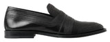Dolce & Gabbana Black Leather Slipper Loafers for Men