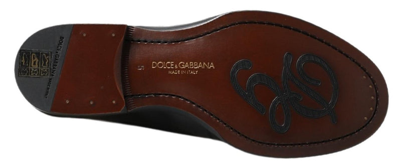 Dolce & Gabbana Black Leather Slipper Loafers for Men