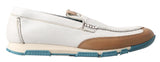 Dolce & Gabbana White Leather Loafers - Elegant Moccasins