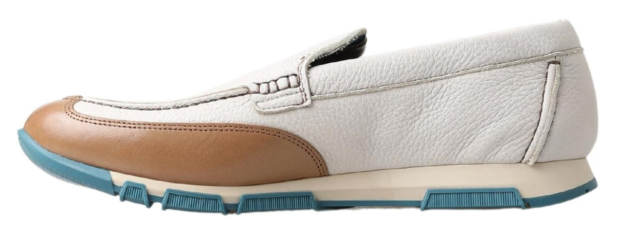 Dolce & Gabbana White Leather Loafers - Elegant Moccasins