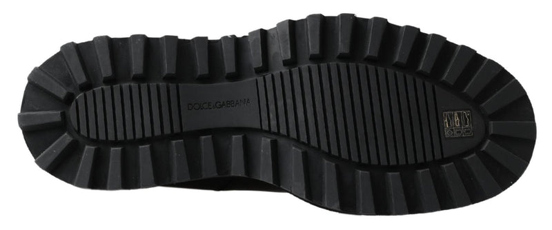 Dolce & Gabbana Black Leather Slip-On Stretch Boots