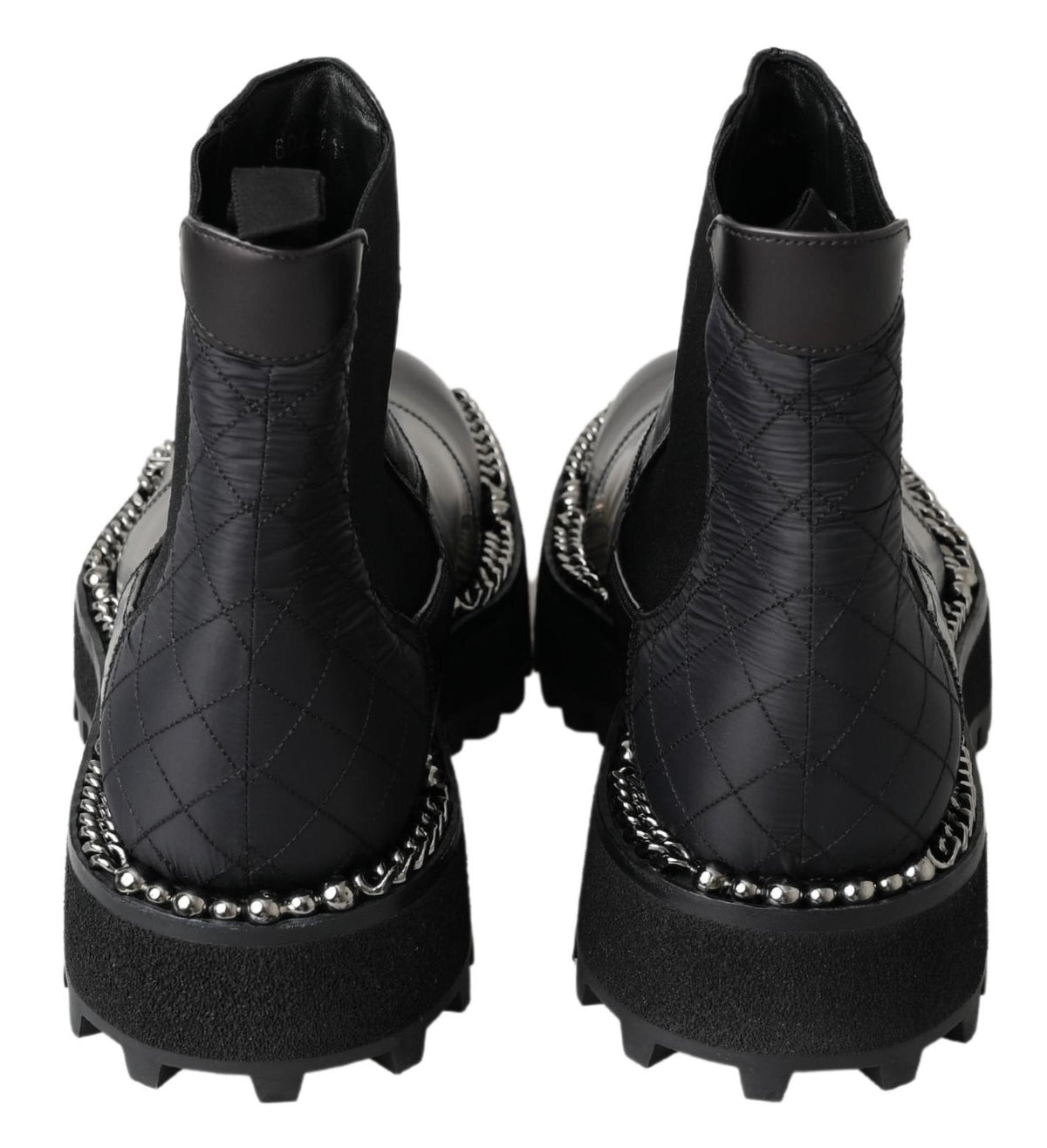 Dolce & Gabbana Black Leather Slip-On Stretch Boots