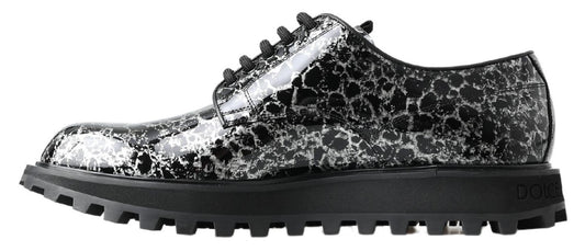 Dolce & Gabbana Derby en Cuir Verni Noir et Blanc