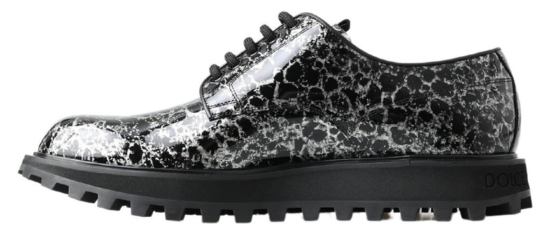 Dolce & Gabbana Derby en Cuir Verni Noir et Blanc