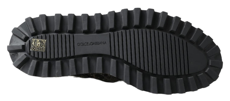 Dolce & Gabbana Derby en Cuir Verni Noir et Blanc