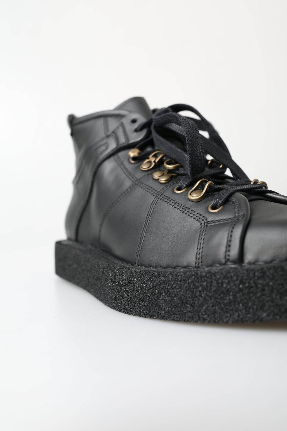 Dolce & Gabbana Black Leather Slip-On Stretch Boots