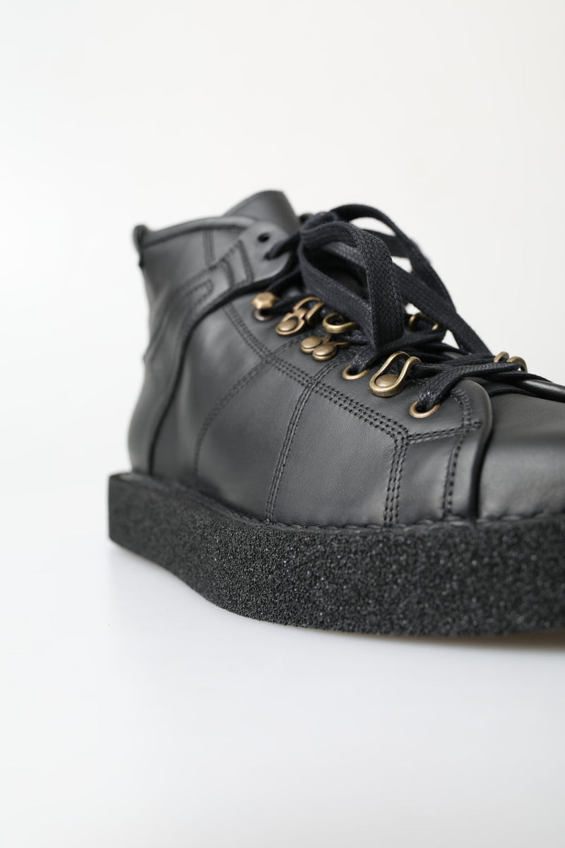 Dolce & Gabbana Black Leather Slip-On Stretch Boots