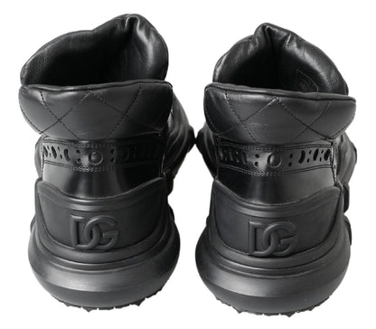 Bottes plates en cuir noir à hauteur de la cheville de Dolce & Gabbana
