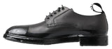 Dolce & Gabbana Black Leather Derby Dress Shoes - Authentic Italian Style
