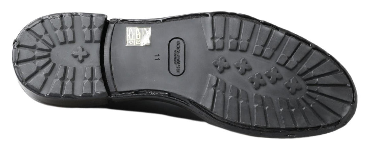 Dolce & Gabbana Black Leather Derby Dress Shoes - Authentic Italian Style