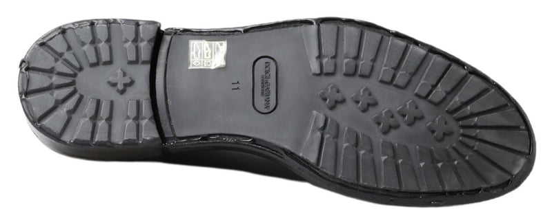 Dolce & Gabbana Black Leather Derby Dress Shoes - Authentic Italian Style