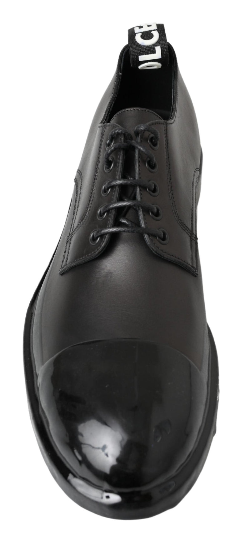 Dolce & Gabbana Black Leather Derby Dress Shoes - Authentic Italian Style