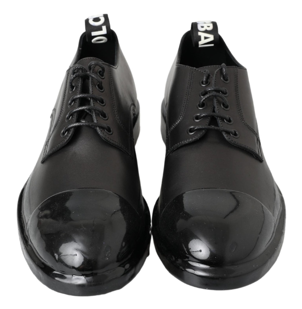 Dolce & Gabbana Black Leather Derby Dress Shoes - Authentic Italian Style