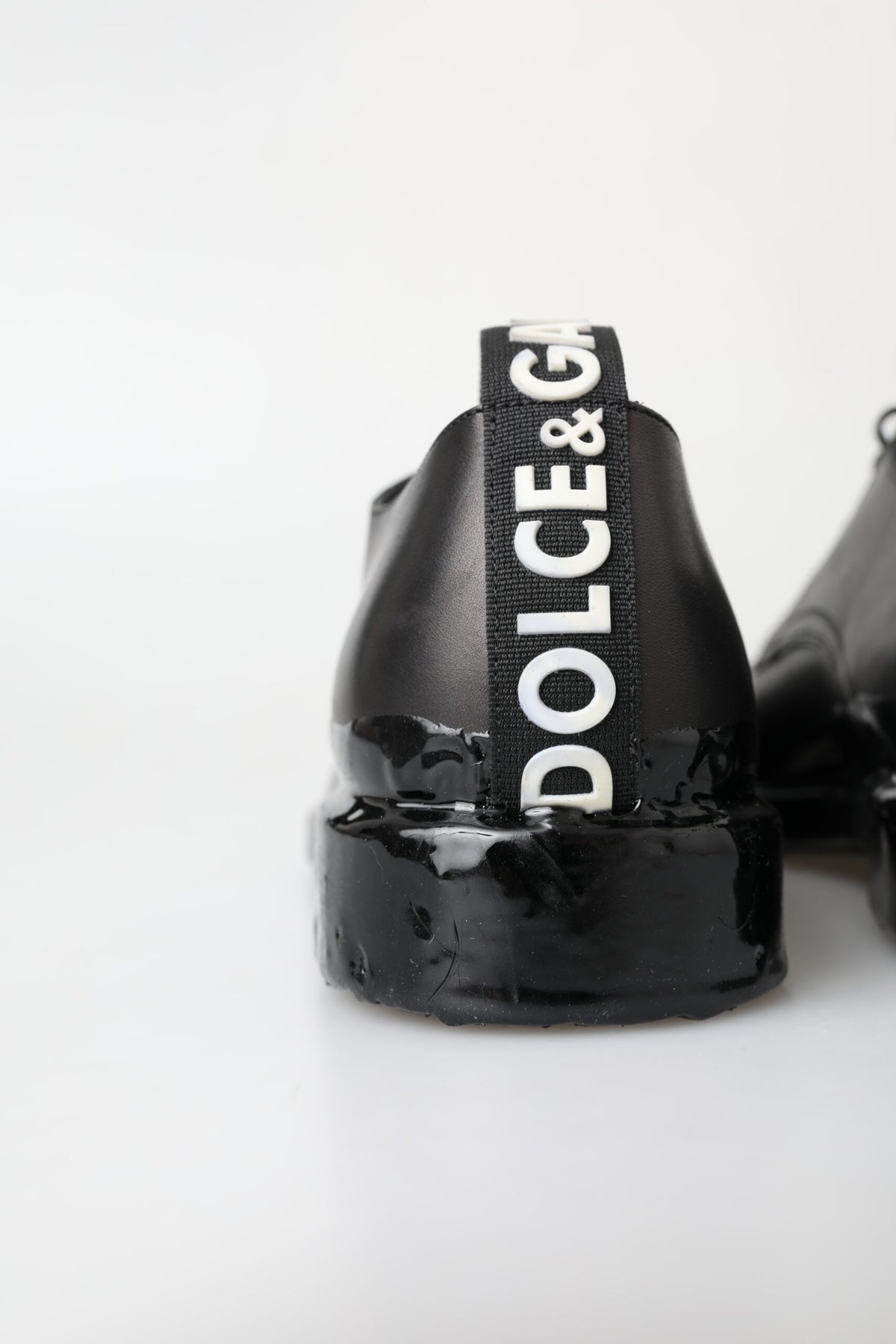 Dolce & Gabbana Black Leather Derby Dress Shoes - Authentic Italian Style