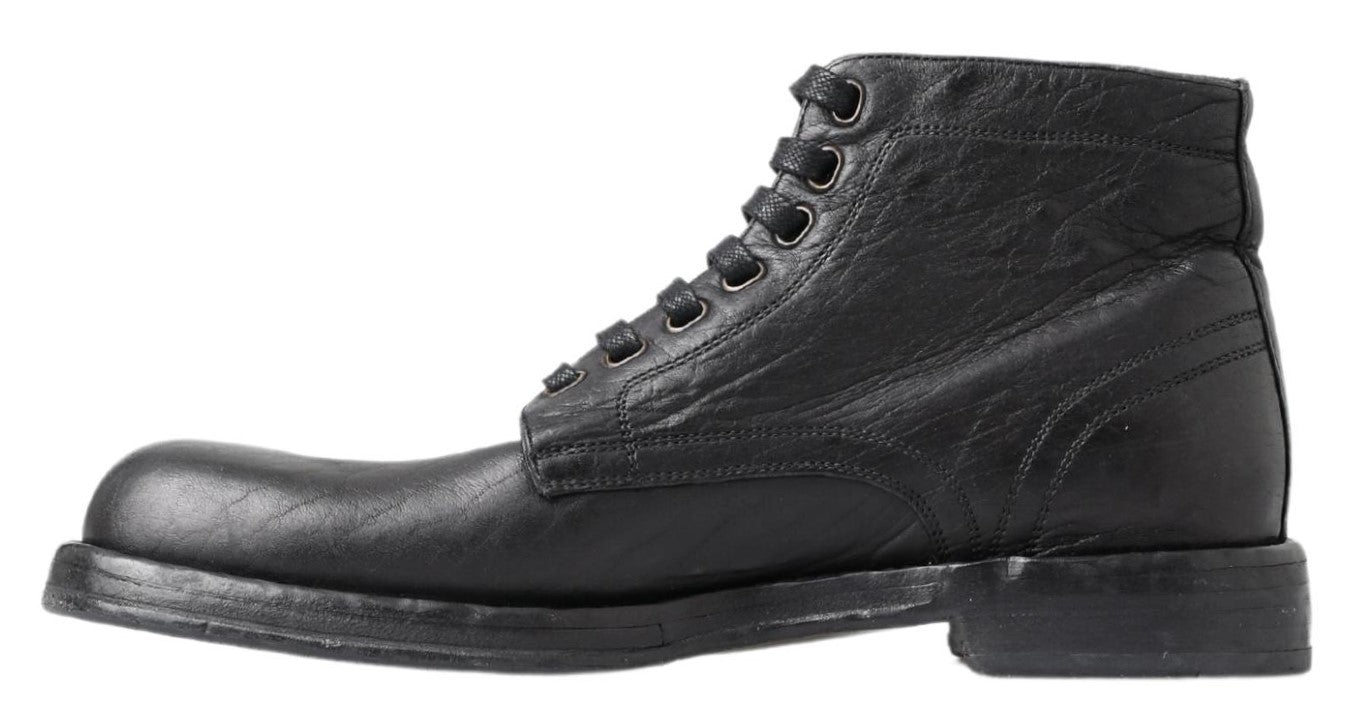 Bottines Perugino en cuir de cheval noir de Dolce & Gabbana
