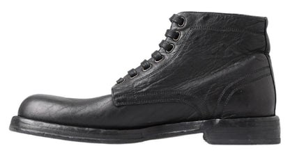 Bottines Perugino en cuir de cheval noir de Dolce & Gabbana