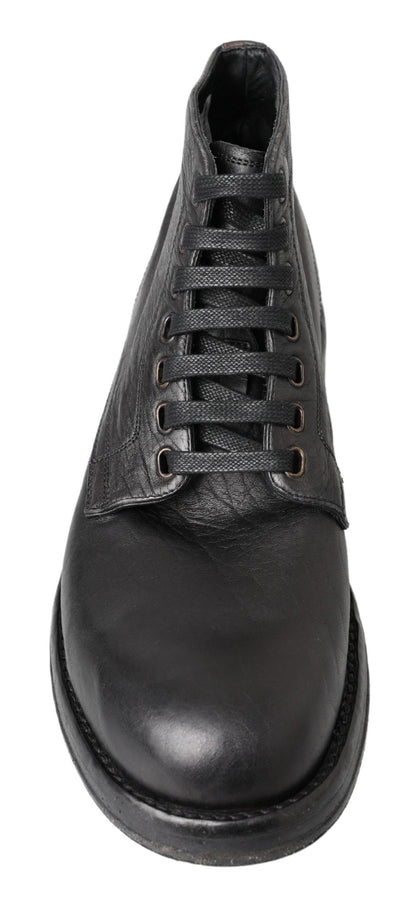 Bottines Perugino en cuir de cheval noir de Dolce & Gabbana